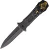 Masonic Linerlock Moving Logo - Black Stonewash
