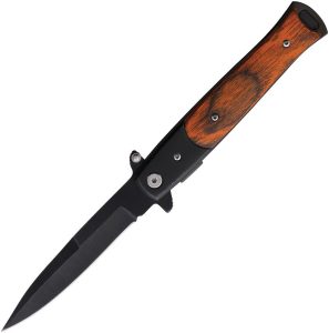 Miscellaneous Linerlock A/O - Brown Wood Spear Blade