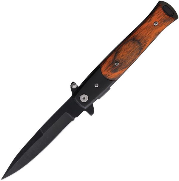 Miscellaneous Linerlock A/O - Brown Wood Spear Blade