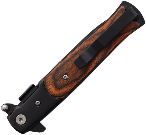 Miscellaneous Linerlock A/O - Brown Wood Spear Blade