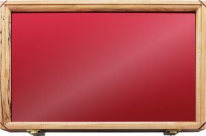 Displays Maple Display Case Glass Top Locking with Keys Red Insert