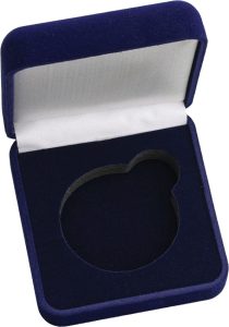 Miscellaneous Blue Velvet Coin Box - 1.63 Inches
