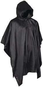 Mil-Tec Poncho Black Vinyl - Weather Protection