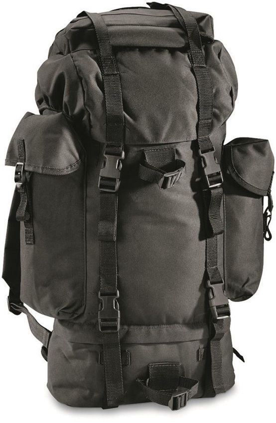 Mil-Tec Black 65L Rucksack Tactical Backpack Military