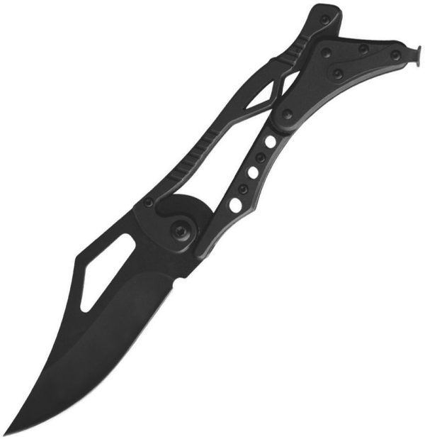 Mil-Tec Skeleton Framelock Folding Knife 3.75" Black