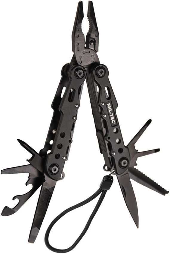 M4663.jpg Mil-Tec Black Large Multi Tool EDC Camping Survival Gear