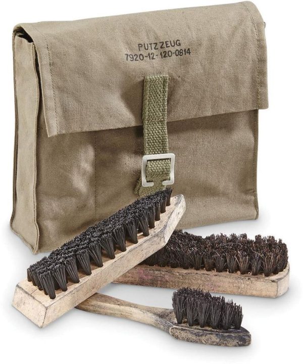 German Shoe Cleaning Kit Used - Wood Brushes