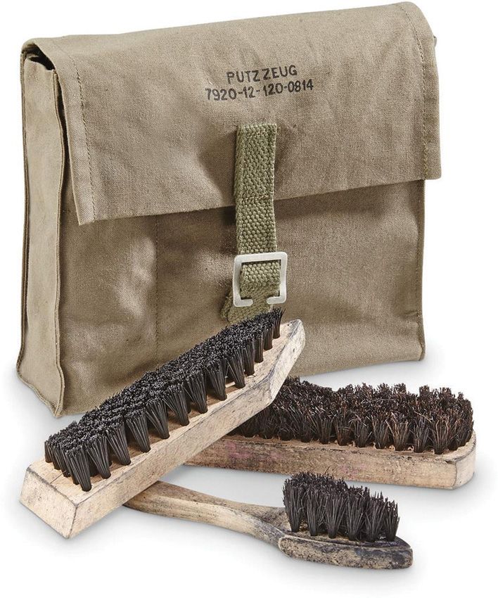 German Shoe Cleaning Kit with Wood Handle Brushes