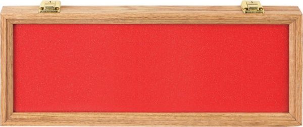 Displays Oak And Glass Display Case Red Foam Locking 18"