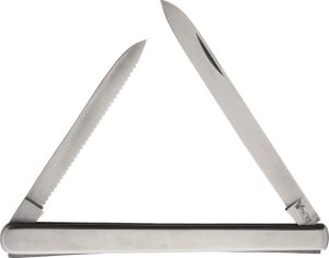 Miscellaneous Pen Knife - Satin Stainless Spear & Pen Blades