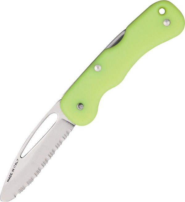 Mac Coltellerie Rescue Lockback Serrated Green Knife