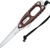 Mac Coltellerie Gunster Dive Fixed Blade Knife Brown Micarta