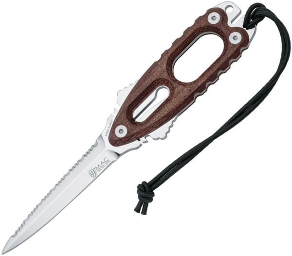 Mac Coltellerie Gunster Dive Fixed Blade Knife Brown Micarta