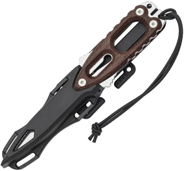 Mac Coltellerie Gunster Dive Fixed Blade Knife Brown Micarta