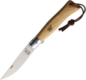 MAIN Knives Urban Linerlock Oak Wood Folding Knife