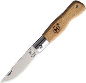 MAIN Knives Mini Pocket Folder Beech - Leather Pouch