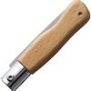 MAIN Knives Mini Pocket Folder Beech - Leather Pouch