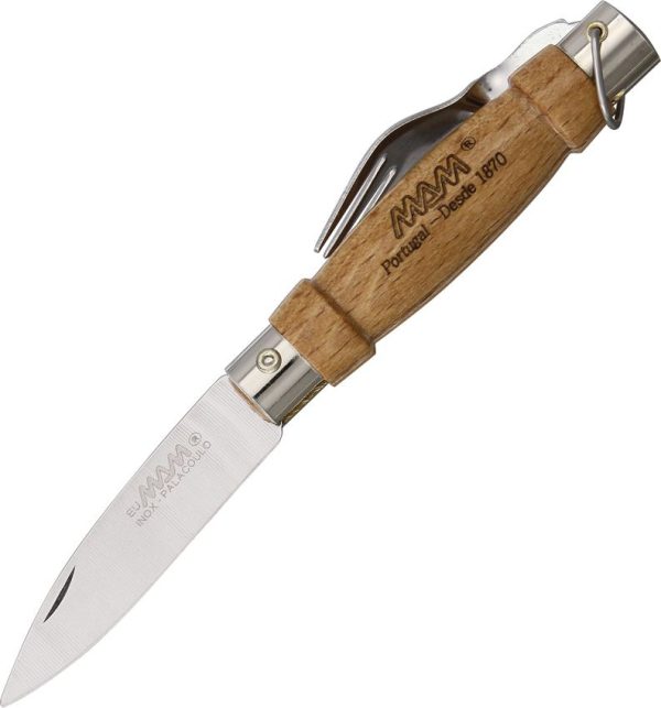 MAM Knife with Fork & Keyring Beechwood