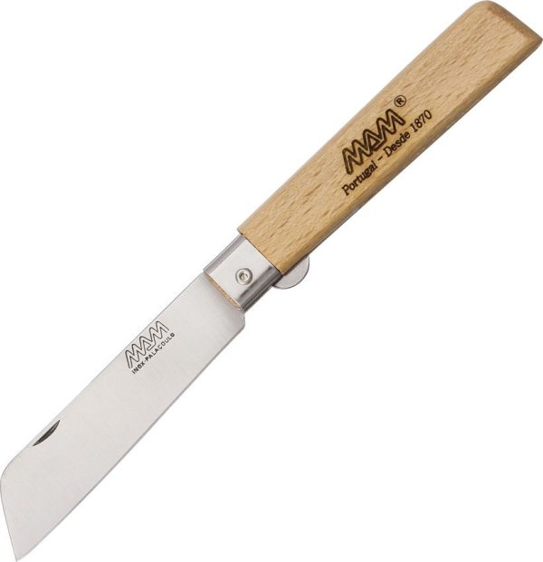 MAM Medium Linerlock Sheepsfoot - Beech Wood Handle