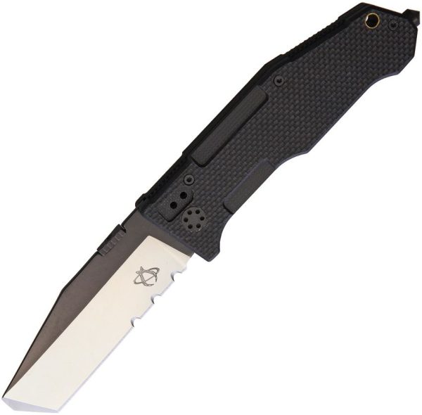 Mantis Folding Pry II Black G-10 Serrated Folding Knife EDC