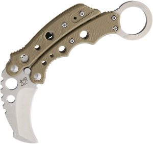 Mantis Vuja De Karambit Desert Tan Folding Knife 2" Blade
