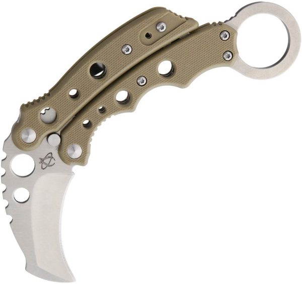 Mantis Vuja De Karambit Desert Tan Folding Knife 2" Blade