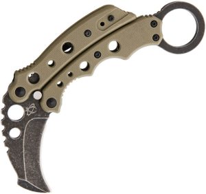 Mantis Vuja De Karambit Desert Tan Folding Knife 2" Blade