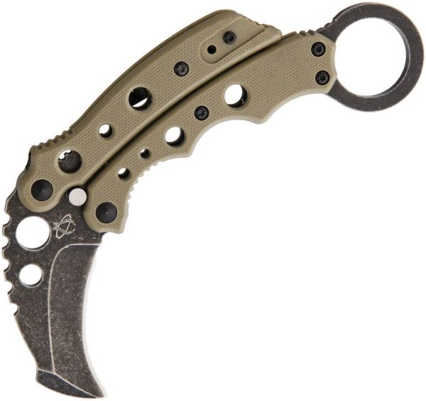 Mantis Vuja De Karambit Desert Tan Folding Knife 2" Blade