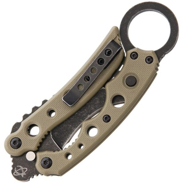 Mantis Vuja De Karambit Desert Tan Folding Knife 2" Blade