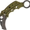 Mantis Vuja De Karambit Green Folding Knife 2" Hawkbill Blade