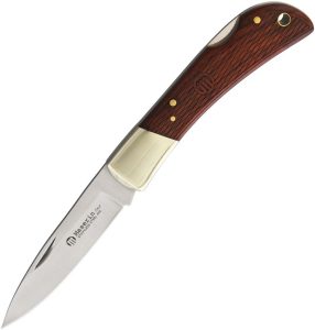 Maserin Lockback Folding Knife 3" Stainless Blade Brown Wood