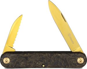 Maserin Folder Gold TiNi Folding Knife Fatcarbon Italian EDC