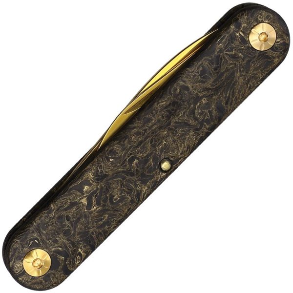 Maserin Folder Gold TiNi Folding Knife Fatcarbon Italian EDC