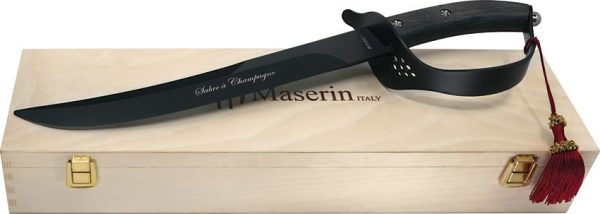 Maserin Sommelier Saber Black Oak - 420 Stainless Blade