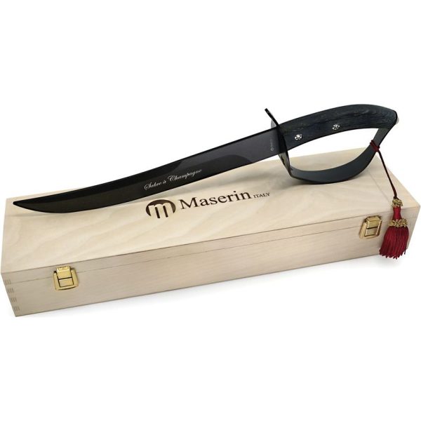 Maserin Sommelier Saber Black Oak - 420 Stainless Blade