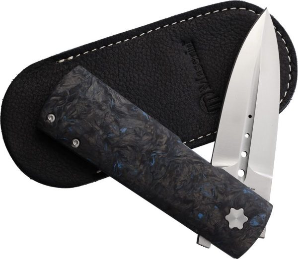 Maserin Daga Framelock Blue Fat Folding Knife Elmax Dagger