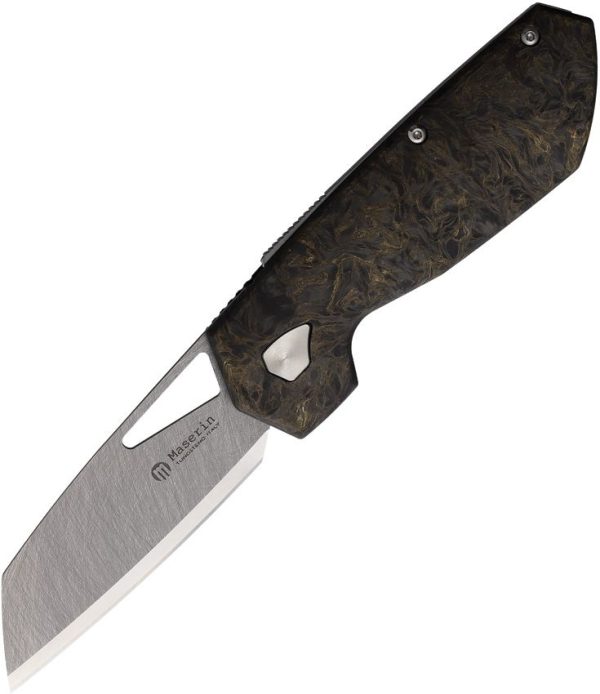 Maserin WTN W1-Lock Gold Fat Carbon Folding Knife 3" Tungsten