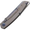 Maserin AM6 Framelock Damascus Folding Knife Blue Titanium