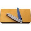 Maserin AM6 Framelock Damascus Folding Knife Blue Titanium