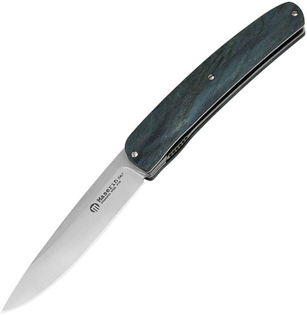 Maserin Mini Gourmet Linerlock Folding Knife Blue Beech 1.4116