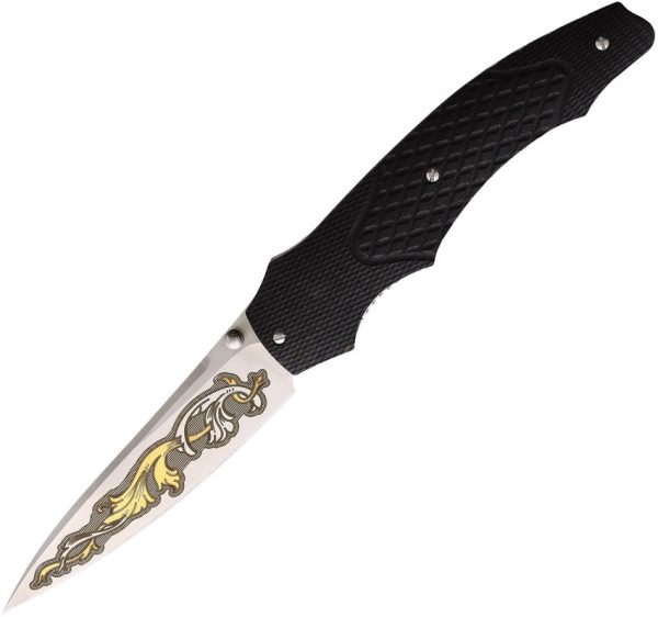Maserin 398KT Linerlock G10 Carbon - N690 Gold