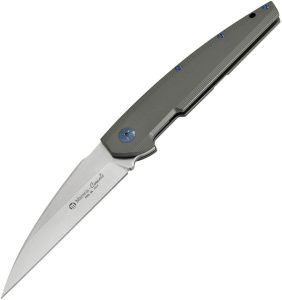 MAS405.jpg Maserin Solar Framelock Gray Folding Knife D2 Titanium