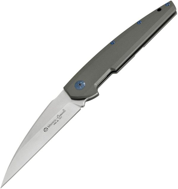 Maserin Solar Framelock Gray Folding Knife D2 Titanium