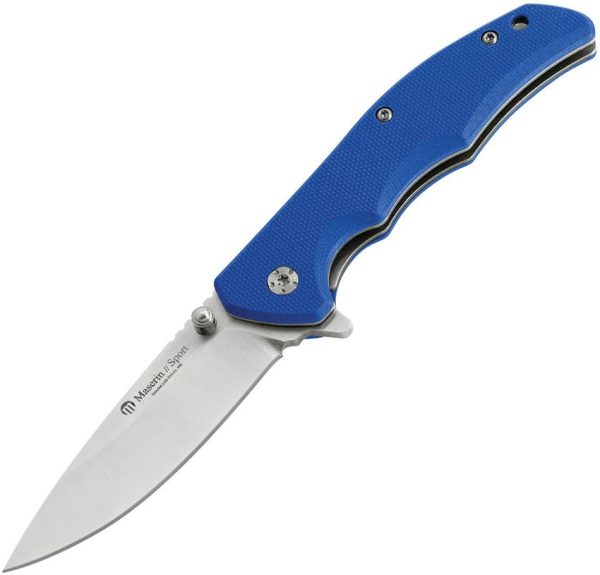 Maserin Sport Linerlock - 440 Stainless Thumb Stud Blue