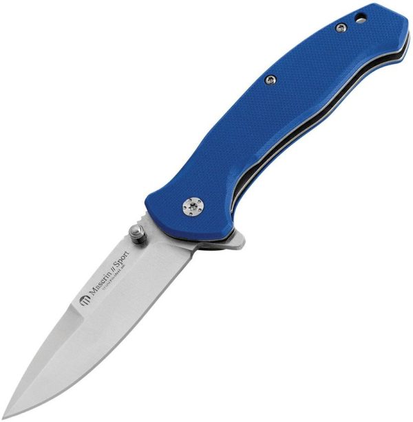 Maserin Sport Linerlock - Drop Point 440 Stainless Blue