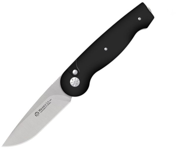 Maserin Summit Button Lock Black G10 Folding Knife MagnaCut
