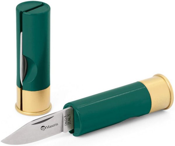 Maserin Shotgun Shell Knife Green Plastic