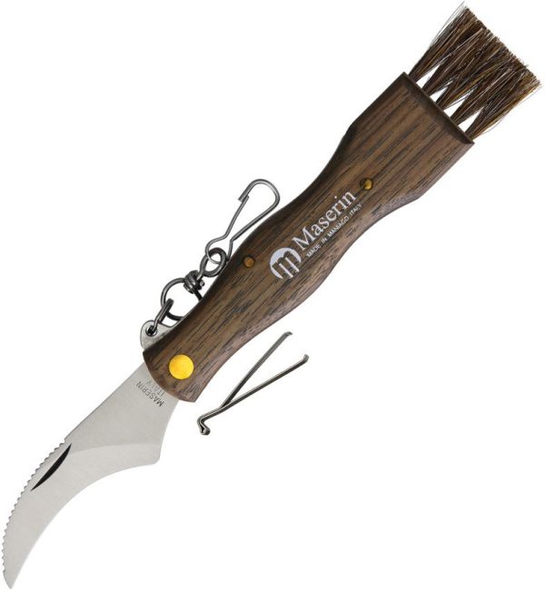 Maserin Mushroom Knife Folding Stainless Hawkbill Rosewood Italian