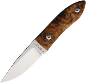 Maserin AM22 Fixed Blade 14C28N Sandvik Brown Wood Handle Knife