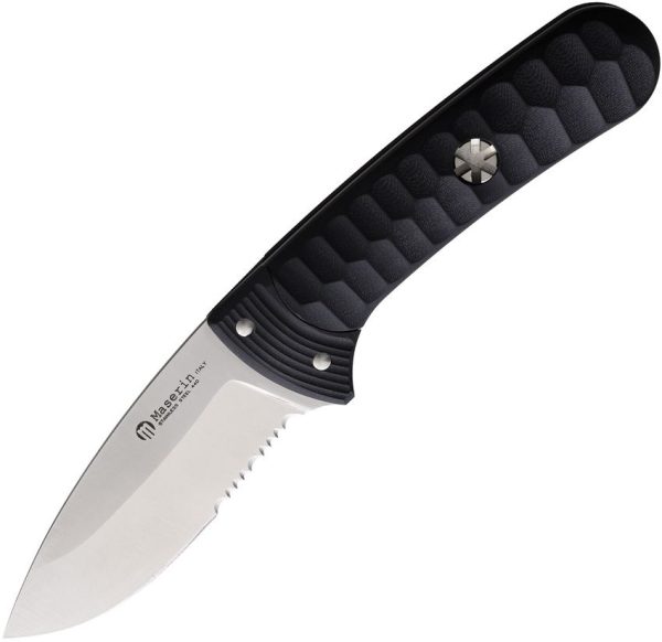 Maserin Sax Fixed Blade Black - Partially Serrated